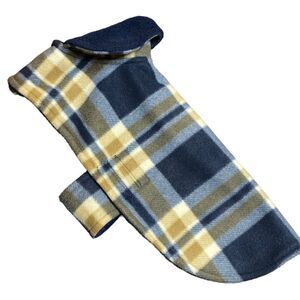 Handsome Navy Plaid Dog Coat Jacket